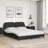 Lit avec matelas noir 160x200 cm similicuir