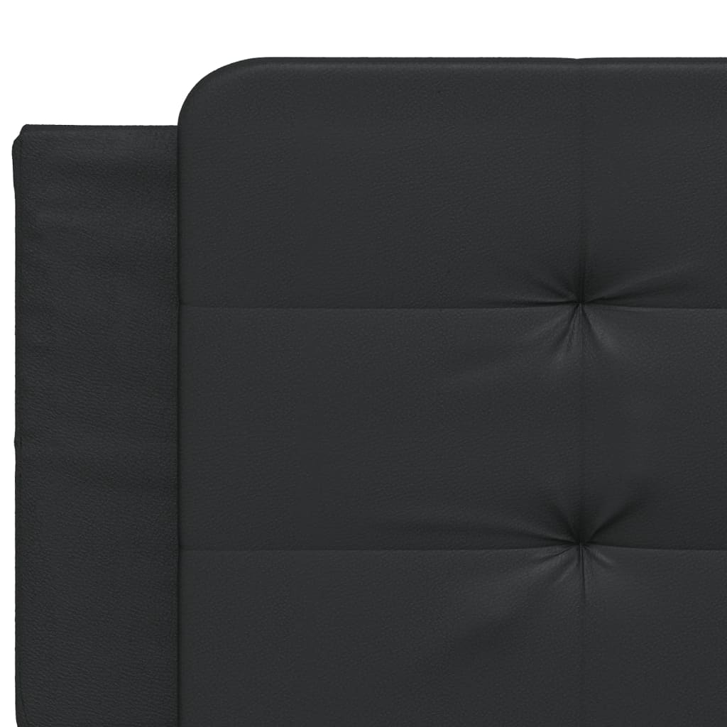 Lit avec matelas noir 160x200 cm similicuir