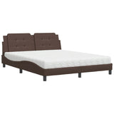 Lit avec matelas marron 160x200 cm similicuir