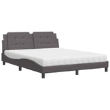 Lit avec matelas gris 160x200 cm similicuir