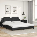 Lit avec matelas noir 180x200 cm similicuir