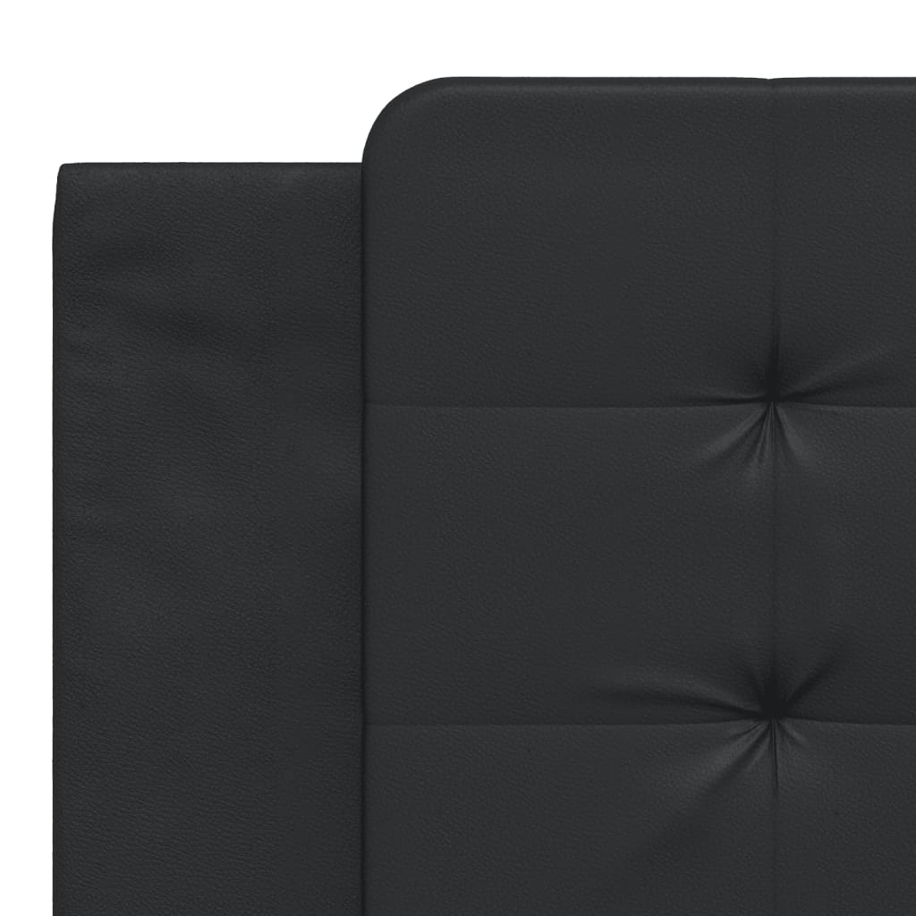 Lit avec matelas noir 180x200 cm similicuir