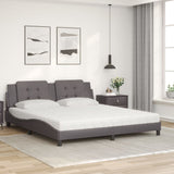 Lit avec matelas gris 180x200 cm similicuir