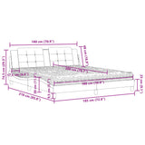 Lit avec matelas gris 180x200 cm similicuir