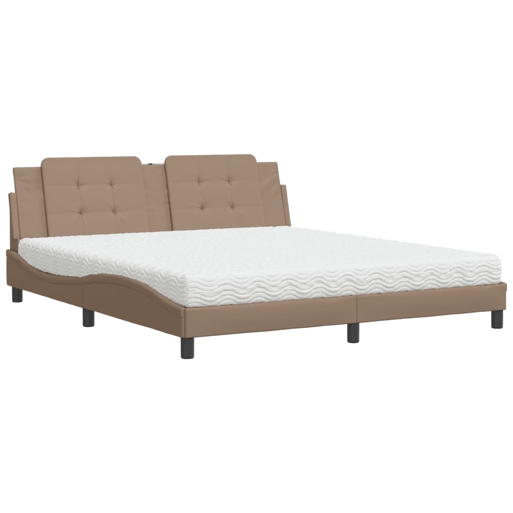 Lit avec matelas cappuccino 180x200 cm similicuir