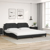 Lit avec matelas noir 200x200 cm similicuir