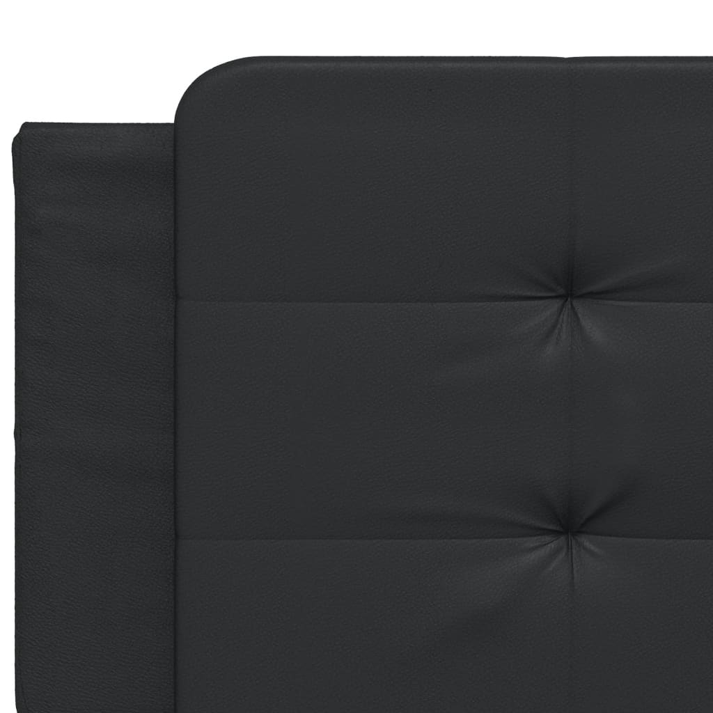 Lit avec matelas noir 200x200 cm similicuir