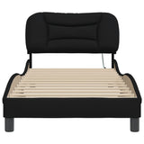 Cadre de lit avec LED sans matelas noir 80x200 cm tissu