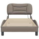 Cadre de lit avec LED sans matelas taupe 80x200 cm tissu