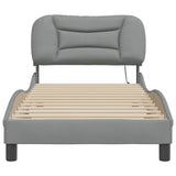 Cadre de lit avec LED sans matelas gris clair 90x190 cm tissu