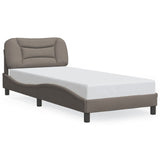 Cadre de lit avec LED sans matelas taupe 90x190 cm tissu