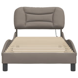 Cadre de lit avec LED sans matelas taupe 90x200 cm tissu