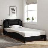 Cadre de lit avec LED sans matelas noir 100x200 cm tissu