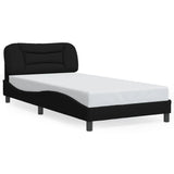 Cadre de lit avec LED sans matelas noir 100x200 cm tissu