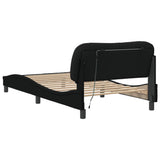 Cadre de lit avec LED sans matelas noir 100x200 cm tissu