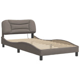 Cadre de lit avec LED sans matelas taupe 100x200 cm tissu