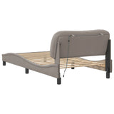 Cadre de lit avec LED sans matelas taupe 100x200 cm tissu