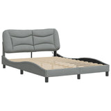 Cadre de lit avec LED sans matelas gris clair 120x200 cm tissu