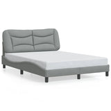 Cadre de lit avec LED sans matelas gris clair 120x200 cm tissu