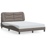 Cadre de lit avec LED sans matelas taupe 120x200 cm tissu