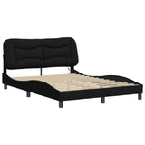 Cadre de lit avec LED sans matelas noir 140x200 cm tissu