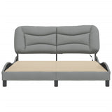 Cadre de lit avec LED sans matelas gris clair 160x200 cm tissu