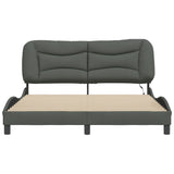 Cadre de lit avec LED sans matelas gris foncé 160x200 cm tissu