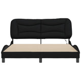 Bed frame with LED without mattress black 160x200 cm fabric