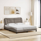 Cadre de lit avec LED sans matelas taupe 160x200 cm tissu