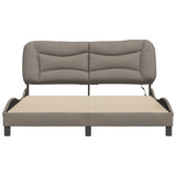 Cadre de lit avec LED sans matelas taupe 160x200 cm tissu