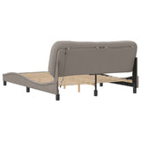 Cadre de lit avec LED sans matelas taupe 160x200 cm tissu