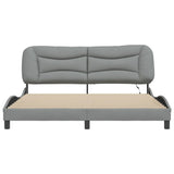 Cadre de lit avec LED sans matelas gris clair 180x200 cm tissu