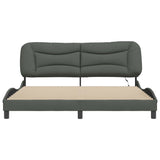 Cadre de lit avec LED sans matelas gris foncé 180x200 cm tissu