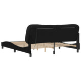 Bed frame with LED without mattress black 180x200 cm fabric