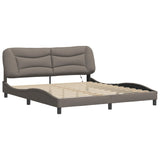 Cadre de lit avec LED sans matelas taupe 180x200 cm tissu