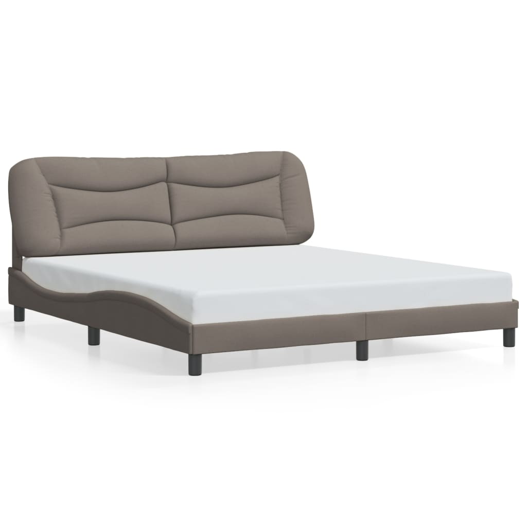 Cadre de lit avec LED sans matelas taupe 180x200 cm tissu