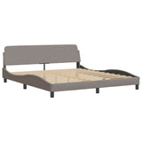 Cadre de lit avec LED sans matelas taupe 180x200 cm tissu