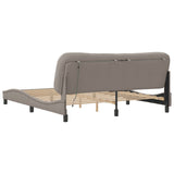 Cadre de lit avec LED sans matelas taupe 180x200 cm tissu