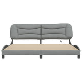 Cadre de lit avec LED sans matelas gris clair 200x200 cm tissu