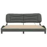 Cadre de lit avec LED sans matelas gris foncé 200x200 cm tissu