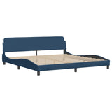 Cadre de lit avec LED sans matelas bleu 200x200 cm tissu