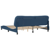 Cadre de lit avec LED sans matelas bleu 200x200 cm tissu