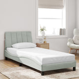 Cadre de lit avec LED sans matelas gris clair 80x200 cm velours