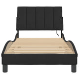 Cadre de lit avec LED sans matelas noir 80x200 cm velours