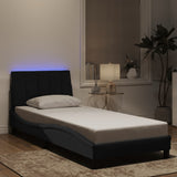 Cadre de lit avec LED sans matelas noir 80x200 cm velours