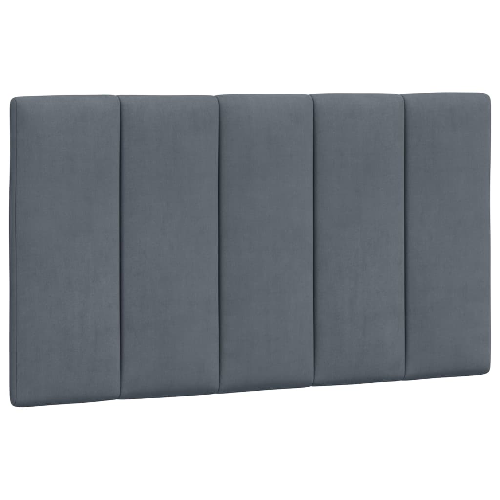 Cadre de lit avec LED sans matelas gris foncé 90x190 cm velours