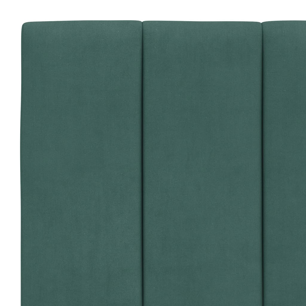 Cadre de lit avec LED sans matelas vert foncé 90x190 cm velours