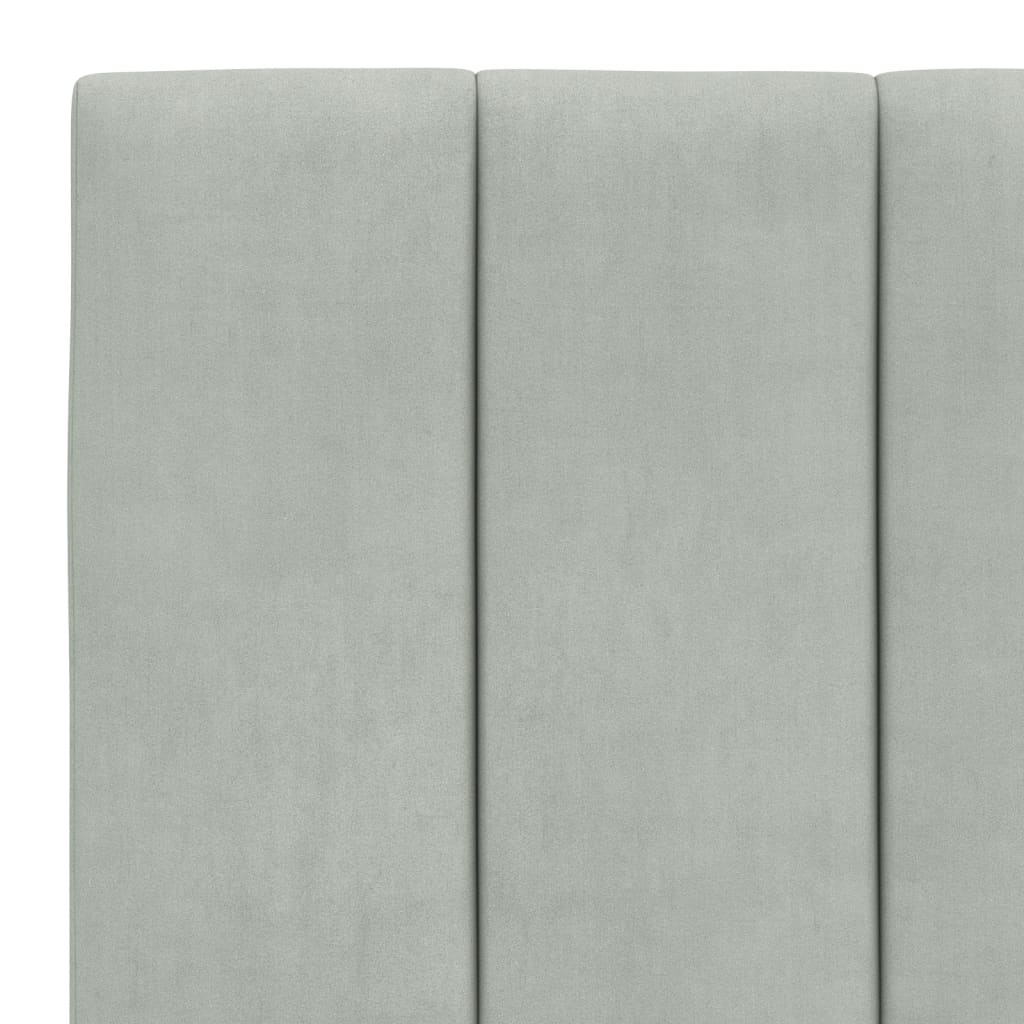 Cadre de lit avec LED sans matelas gris clair 90x200 cm velours