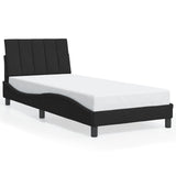 Cadre de lit avec LED sans matelas noir 90x200 cm velours