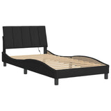 Cadre de lit avec LED sans matelas noir 100x200 cm velours